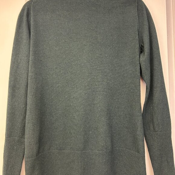Womens Hunter Green Shawl Collar Cashmere Blend Sweater Size Small - Picture 4 of 10